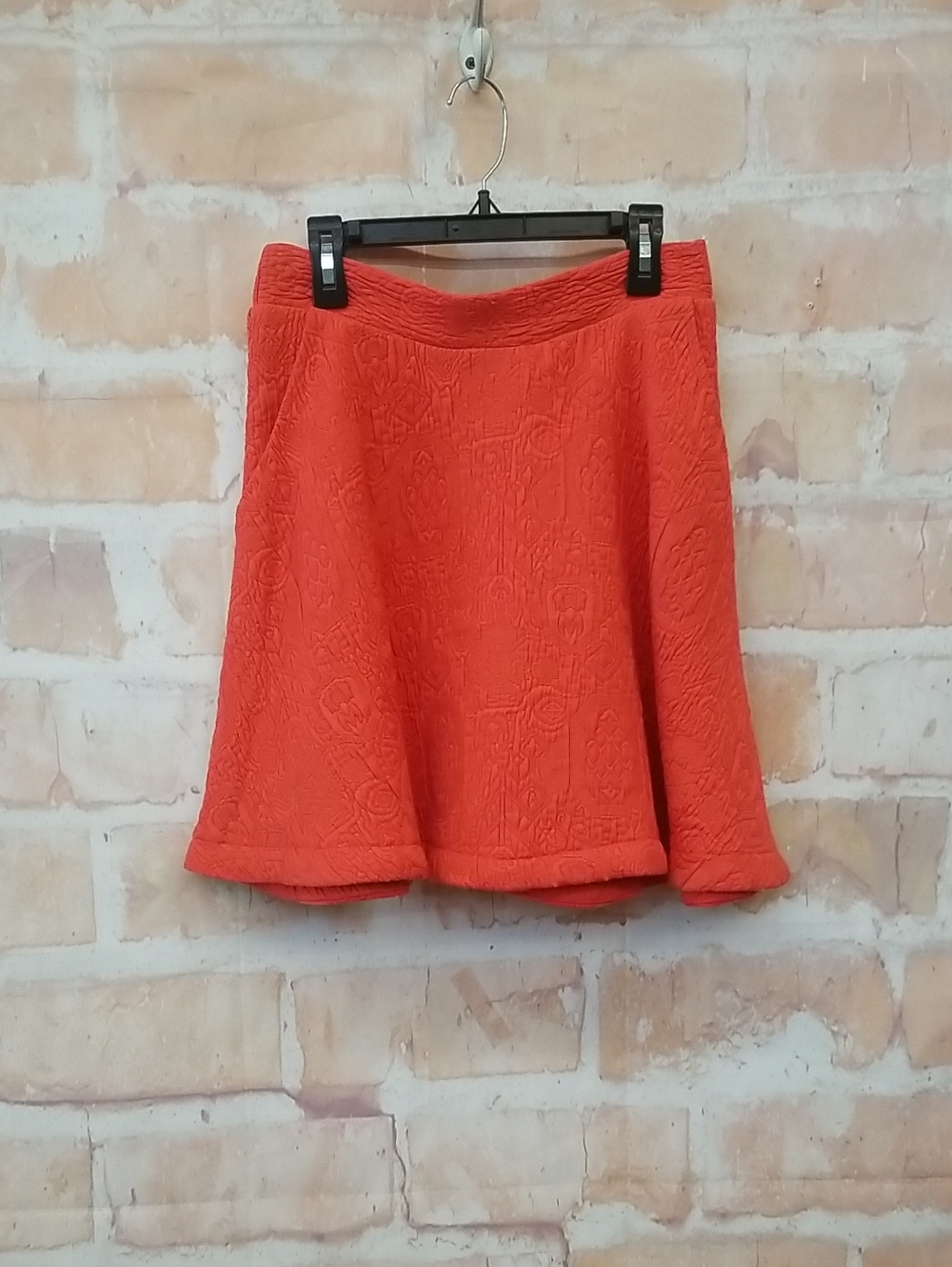 GB Women's Red Textured A-Line Skirt